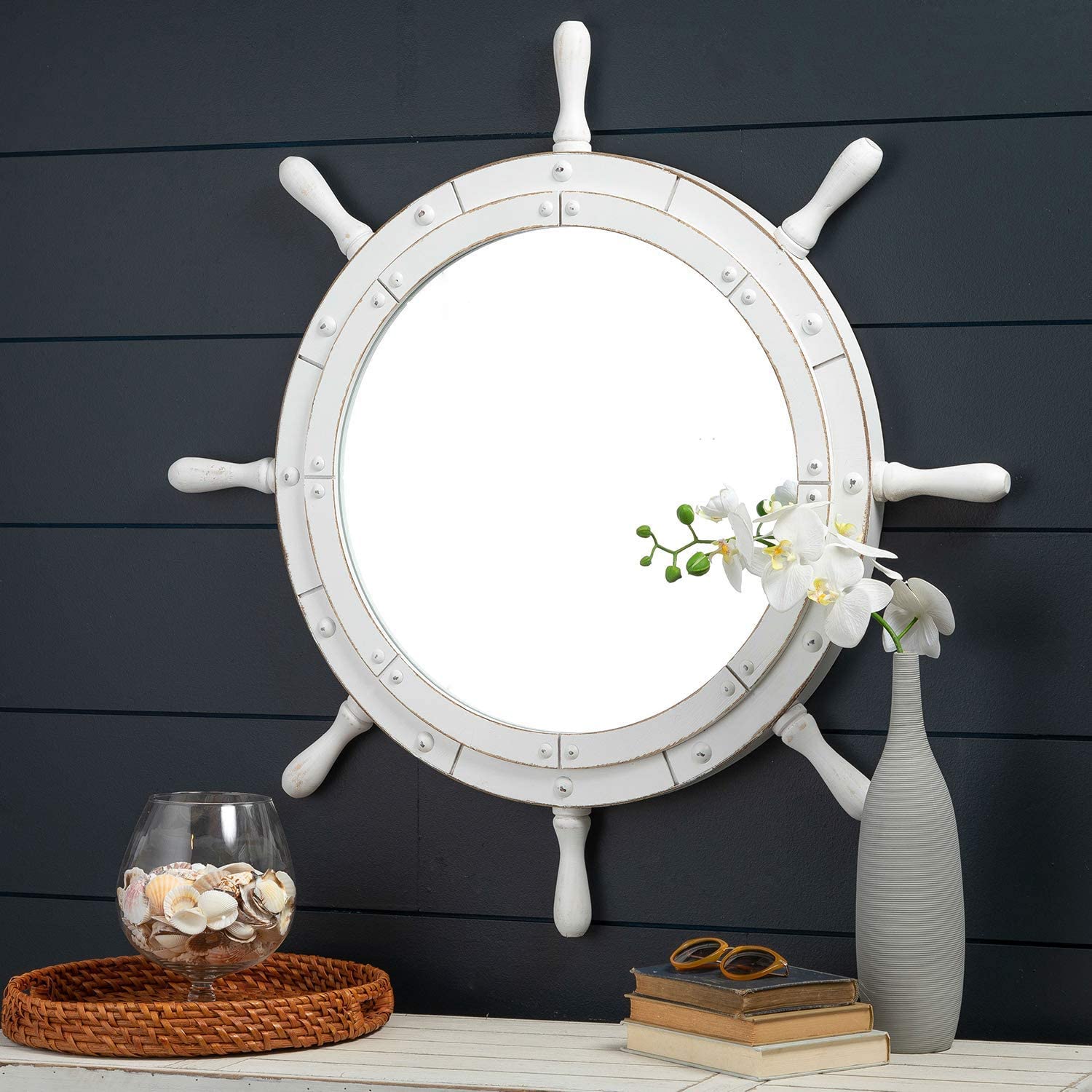 Ship Wheel Mirror