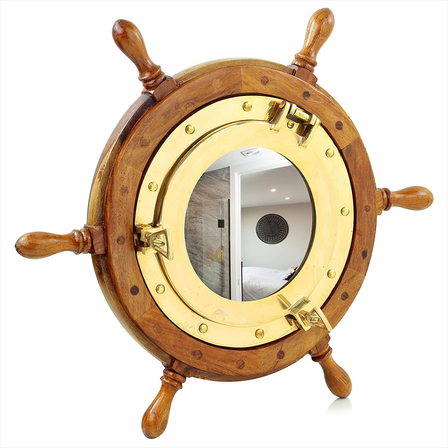 Ship Wheel Mirror